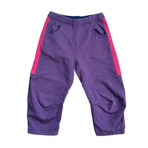 Roucha Penn Sweatpants Womens A/Small Short Barrel Wide Cropped Burgandy Stripe